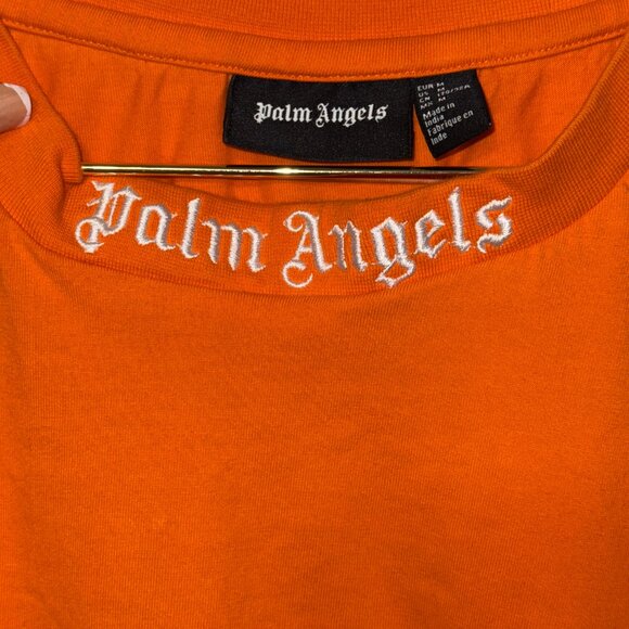 Palm Angels Orange Logo Mens T-Shirt – Size Medium, Like New - Picture 8 of 9